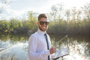 Remote work online. Work outside the office