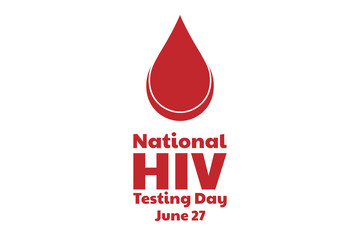 National HIV Testing Day concept. Template for background, banner, card, poster with text inscription. Vector EPS10 illustration.