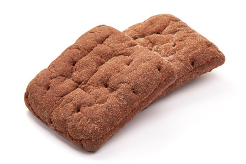 Rye bread slices, Healthy nutrition, bio organic food, isolated on white background