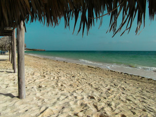 Golden sandy beach at Cayo Coco, Cuba.