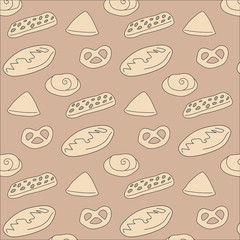 Pattern background beige buns vector
