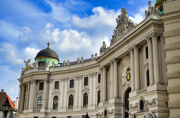 Fototapeta na wymiar Vienna, Austria - May 19, 2019 - The Hofburg Palace is a complex of palaces from the Habsburg dynasty located in Vienna, Austria.