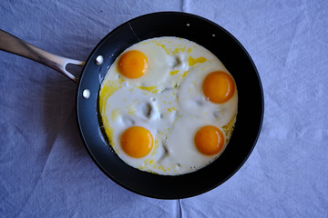 Sunny Side Up Eggs in a Pan