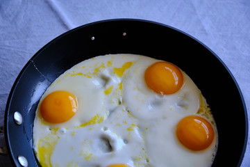 Sunny Side Up Eggs in a Pan