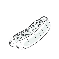 Hot dog Doodle Icon