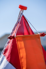 A close up of a dutch national flag