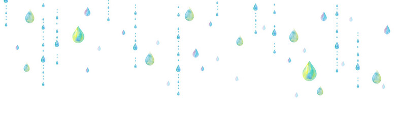 雨のパターン水彩イラスト