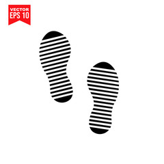 footprints on white background Icon symbol Flat vector illustration for graphic and web design.