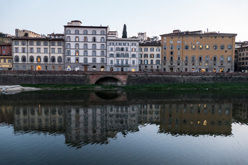 Houses on the dock of the Arno River