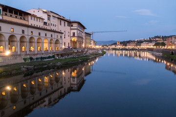 Arno River illuminated at night
