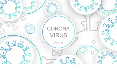 Corona Virus, 2019-nCoV. corona disease bacteria and corona virus inscription, vector illustration