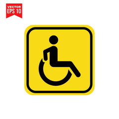 yellow warning sign symbol Flat vector illustration for graphic and web design.