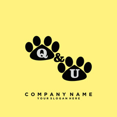 Initial Letter QU Logo With circle Template Vector