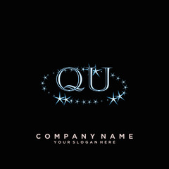 Initial Letter QU Logo With circle Template Vector