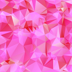 vector abstract irregular polygon square background - triangle low poly pattern - color hot pink magenta red