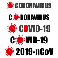 Set of coronavirus lettering (vector illustration)