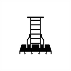 Movable Ladder Icon, Portable Ladder With Wheel And Locking System