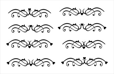 Decorative element, delimiter, text breaks wih heart