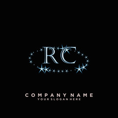 Fototapeta na wymiar Initial Letter RC Logo With circle Template Vector
