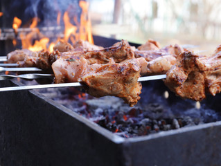shish kebab on a skewer