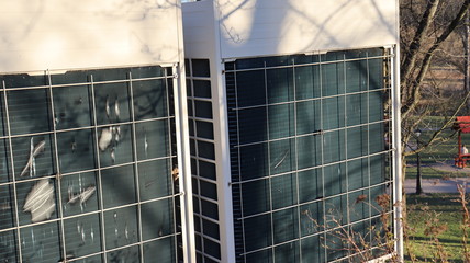 Obraz premium huge light lamp with screen on ground