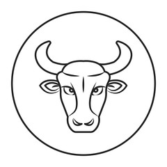 Taurus black line icon. Zodiac sign. Astrology and horoscope. Predictions and human character. Element earth. Ruler Venus. UI UX GUI design element. Editable stroke.