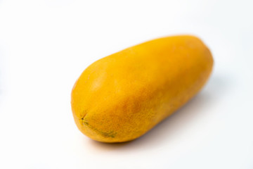 Ripe papaya, fresh yellow papaya in white background