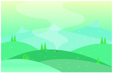 Obraz premium vector drawing of a bonfire burning on a hill during winter