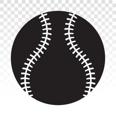 Baseball ball vector flat icon for sport apps or website on a transparent background