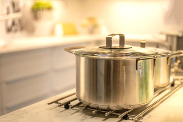 The pot is on the electric stove