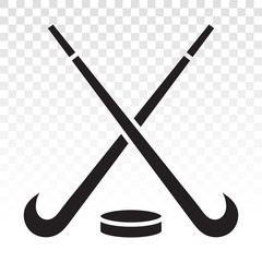 Hockey stick with puck vector flat icon for apps and websites on a transparent background