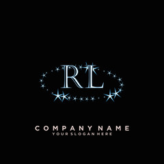 Fototapeta na wymiar Initial Letter RL Logo With circle Template Vector