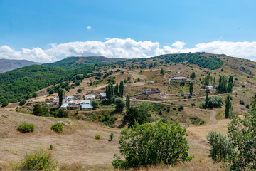 Fototapeta na wymiar Zara, Sivas - Turkey. August 23, 2019 : A Zara City View of top.