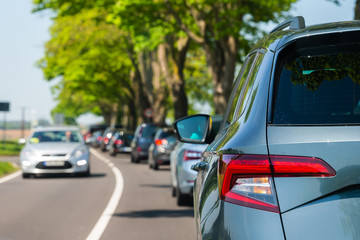 cars on the street with busy traffic