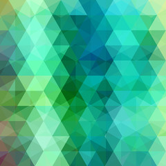 Abstract vector background with green, blue triangles. Geometric vector illustration. Creative design template.