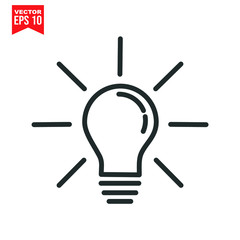 light bulb vector icon symbol Flat vector illustration for graphic and web design.