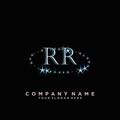 Initial Letter RR Logo With circle Template Vector