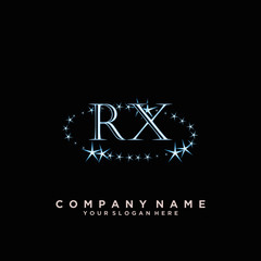 Initial Letter RX Logo With circle Template Vector