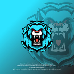 Head bear mascot  Esports bear logo emblem  bear character