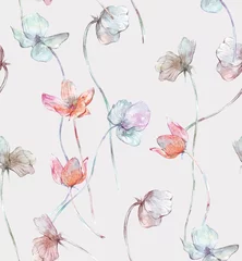 Foto op Plexiglas Klaprozen naadloos patroon met papaverbloemen