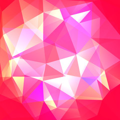 Polygonal vector background. Can be used in cover design, book design, website background. Vector illustration. Pink, red, yellow colros.