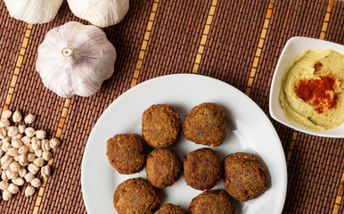 Handmade falafel, a vegetarian Middle Eastern dish recipe made with chickpeas, parsley and garlic