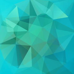 Geometric pattern, polygon triangles vector background in green, blue tones. Illustration pattern