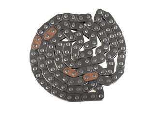 engine timing chain isolated on white background