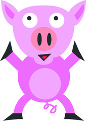 Obraz na płótnie Canvas Piggy Pig farm Animal Vector Illustration