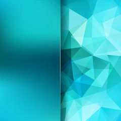 Abstract blue mosaic background. Blur background. Triangle geometric background. Design elements. Vector illustration