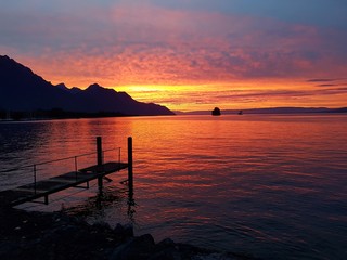 paisaje al atardecer