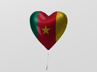 Cameroon flag in heart balloon