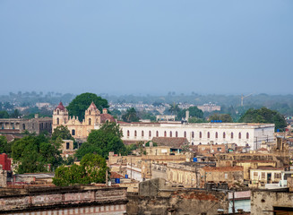 Fototapeta na wymiar View over the Old Town towards Nuestra Senora del Carmen Church, Camaguey, Camaguey Province, Cuba