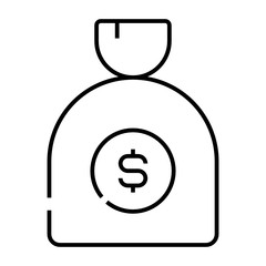 money bag icon line style design